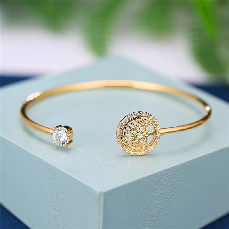 Gold Tree of Life Bangle